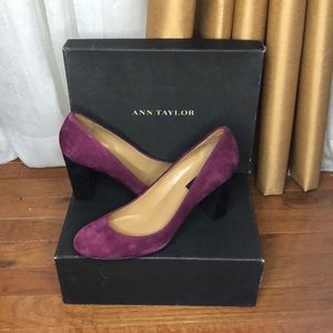Ann Taylor, wine, suede, size 8.5